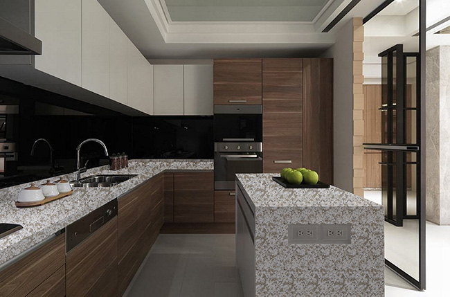 HJ-6616(双色)石英石实拍